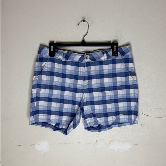 Dockers Blue and White Checkered Shorts Size 8 Petite - Picture 1 of 7